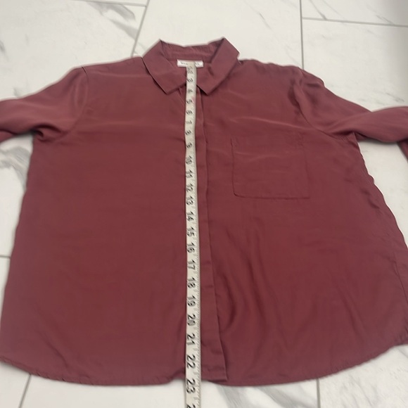 Frank & Oak Dusty Rose Button Down Shirt Long Sleeve Button Cuff Pocket Size S - Picture 10 of 14